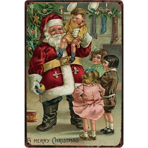 Merry Christmas New Metal Sign Tin Poster Home Decor Bar Wall Art Painting