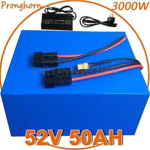 High Power 51.8V 14S 52V 20Ah 25Ah 30Ah 35Ah 40Ah 50Ah Electric Bike Lithium Scooter Battery for 48V/52V 1500W 2000W 3000W Motor