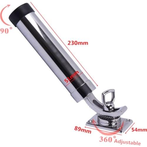Wooeight 316 Stainless Steel All Angle Deck-Mount Adjustable Fishing Rod Holder 360° Adjustable Sea Boat Yacht Rod Accessories