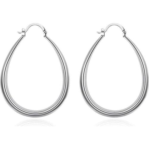 BABYLLNT 925 Silver Smooth Circle 41mm Hoop Earrings For Women Lady Gift Fashion Charm High Quality Wedding Jewelry Gift