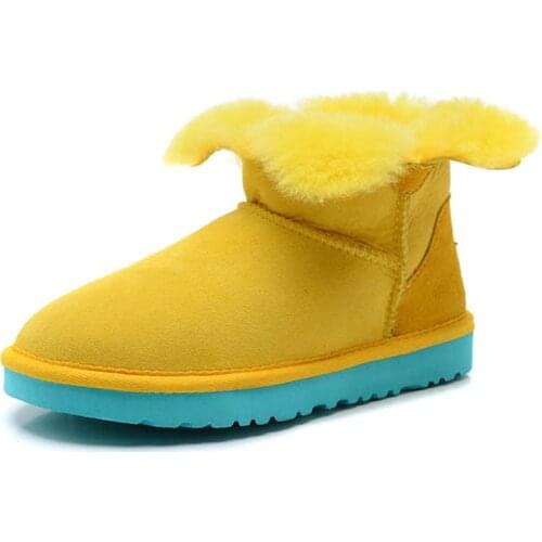 New 2021 Real Sheepskin Free Shipping Womens Shoes Nature Fur Wool Leather Woman Snow Boots 100% Genuine Sheepskin Boots