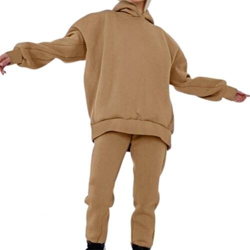 Womens tracksuit Hoodie Pants Suit Warm Casual Long Sleeve Hooded Women Suit for Winter Streetwear