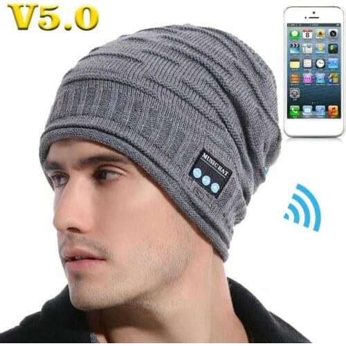 Winter Warm Bluetooth 5.0 Cap Wireless Earphone Beanie Running Hat Sport Cap Hands-free Headphone Speaker Christmas Gift