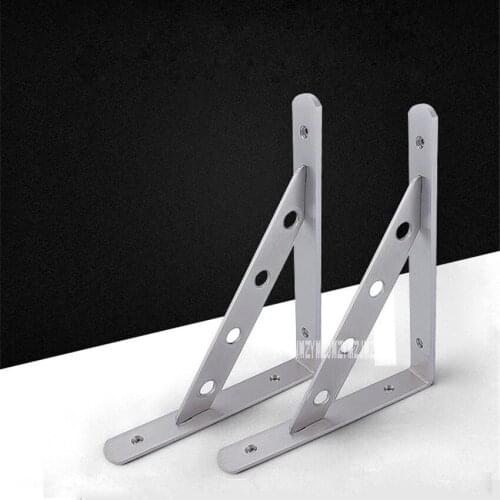 2pcs/lot Thicken Stainless Steel Triangular Bracket Load-bearing Wall Laminates Bracket Wall Partition Support Frame 50-100kg