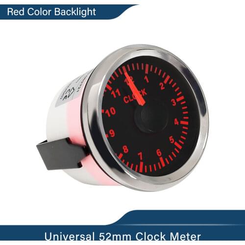 52mm 2" Clock Meter Gauge 12-hour Format With Backlight 12V/24V