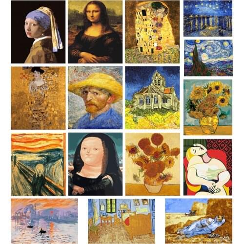 5D DIY Diamond Painting Picasso Van Gogh Oil Painting Abstract Art Mona Lisa Picture Full Square/Round Drill Diamond Embroidery