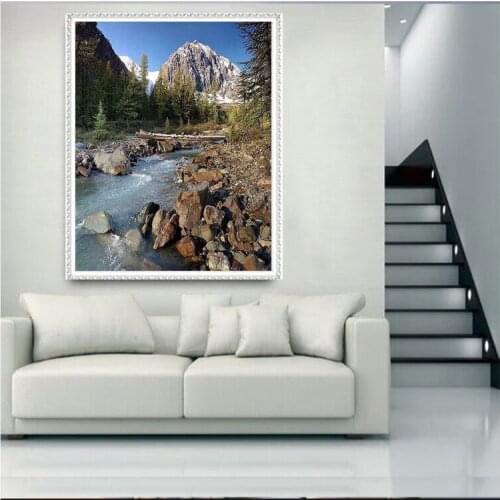 Diamond embroidery Snowy mountain stream diamond painting cross stitch crafts diamond mosaic square needlework home decor FG1160