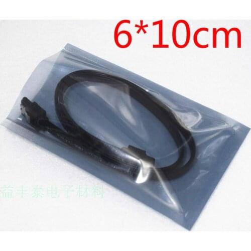 6*10cm Anti Static Shielding Plastic Package Bags ESD Anti-Static Packing Bag Open Top Antistatic Packaging Bag For Event