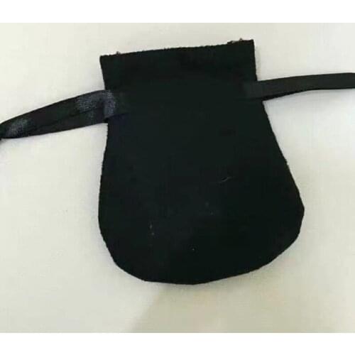 Black Ribbon Velvet Bags Pouches For Bead Charm Bracelet Necklace Ring Earring Compatible With Brand Jewelry