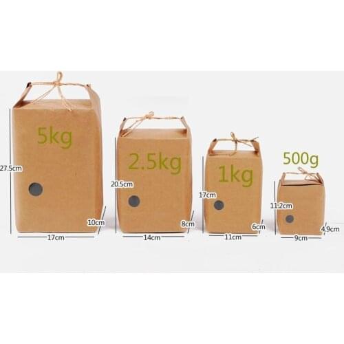 Free Shipping 100pcs\lot Kraft Paper Bag Stand Gift Bags Food Cookies Walnut Dry Fruit Tea Package Box With Handle lin4613