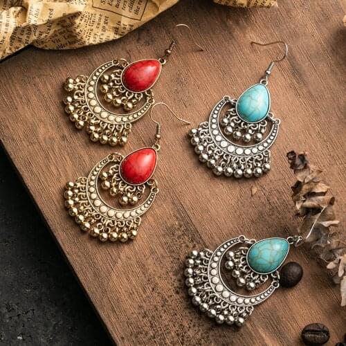 Bohemia Ethnic Tassel Earrings Dangle Vintage Stone Beaded Drop Earrings For Women Female Wedding Ladies Jewelry Pendientes 2019