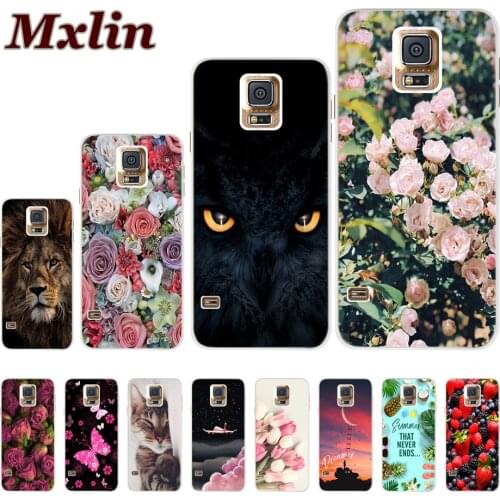 For Samsung S5 S 5 i9600 Case Colorful Flower TPU Back Cover Thin Coque 5.1" For Samsung Galaxy S5 Neo Case Soft Silicone Bumper
