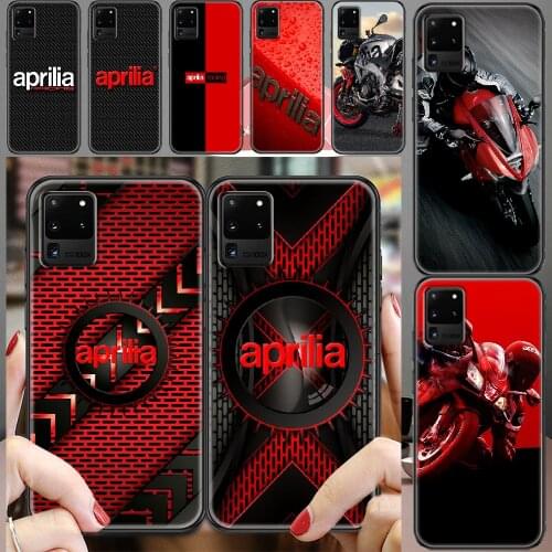 Apriliaes moto logo Phone case For Samsung Galaxy Note 4 8 9 10 20 S8 S9 S10 S10E S20 Plus UITRA Ultra black trend bumper