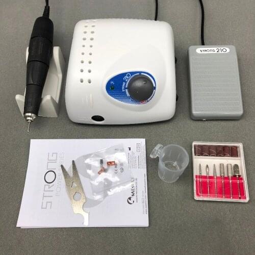 Strong 210 102L 65W 35000RPM Electric Nail Drill Machine 210 Model Handpiece Manicure Pedicure Nail File Bit Nail Art Equipment
