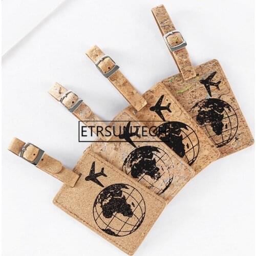 100pcs Aircraft/Earth Pattern Suitcase PU Leather Luggage Tag Identifier Label ID Address Holder Boarding Tag Party Favor
