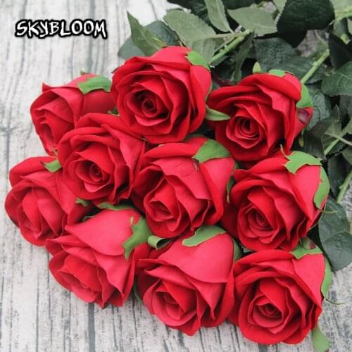 72CM Single Rose Stem 5PCS High Quality Home Decorating Artificial Flowers Fake Rose Flower Wedding Party Home Decorative KB11