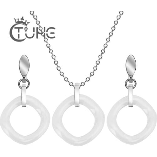 Jewelry Sets African Bridal Black White Black White Necklace Earrings Wedding Crystal Women Fashion Jewelery Set