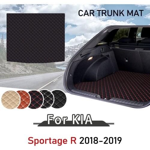 For Kia sportage R 2018-2019 Leather Car Trunk Mat Rear Trunk Floor Mat Tray Carpet Cargo Liner floor mat Accessories