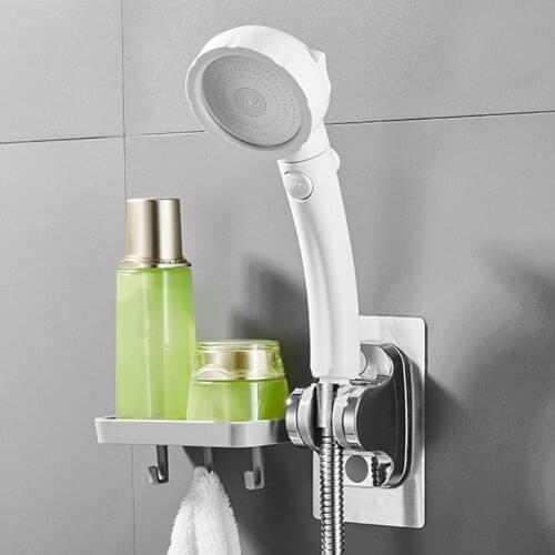 Bathroom Strong Attachable Shower Adjustable Head Holder Movable Bracket fixed base Punch-free Soap Dish Rack Shower Bracket