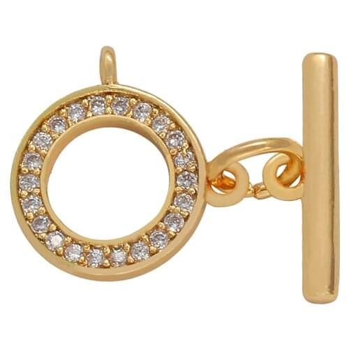 1Set 18K Gold Plated Copper OT Clasps Connectors for DIY Bracelet Necklace Jewelry Findings Making Accessories