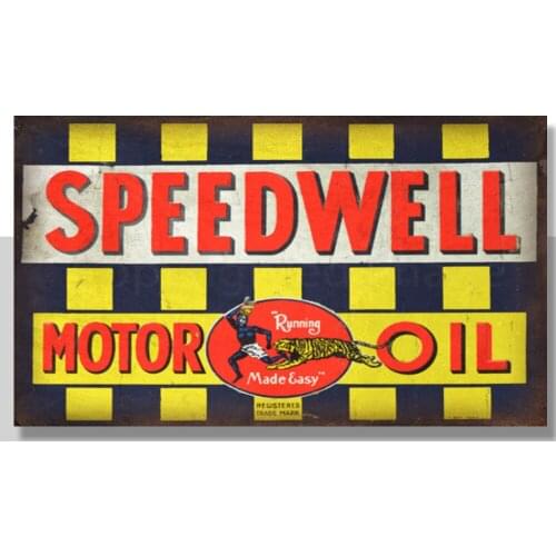 SPEEDWELL MOTOR OIL METAL TIN SIGN POSTER WALL PLAQUE