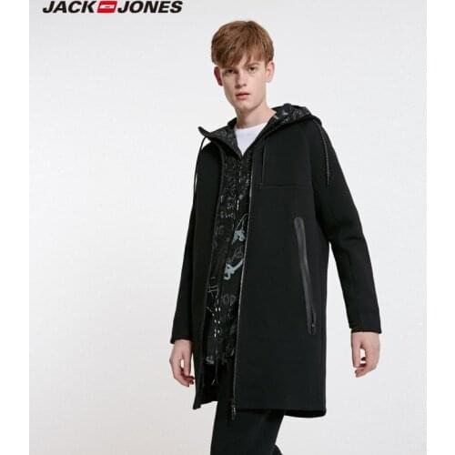 JackJones Mens Hooded Mid-length Sweatshirt Jacket Sports Coat 219133521