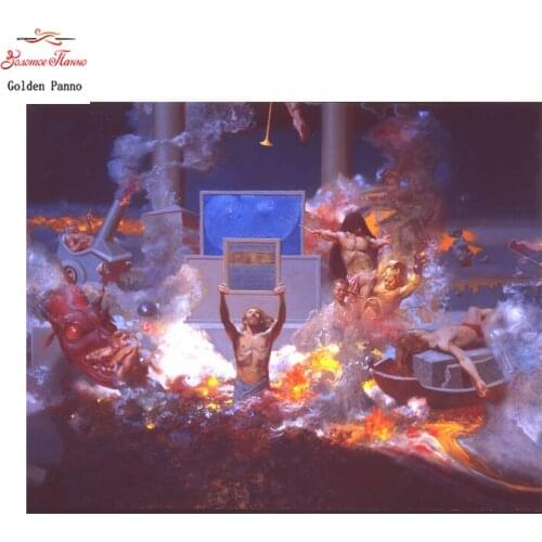 Golden Panno Cross Stitch DIY Diamond Painting Religious of the Virgin Mosaic Diamond Embroidery Painting Needlework Kit 09