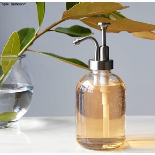 Nordic Glass Lotion Bottle Home Bathroom Liquid Soap Bottle Shampoo Bottle Lotion Pump Bottle Shower Gel Holder Empty Container