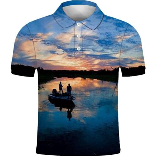 New fashion mens and womens T-shirt fishing printing 3d T-shirt polo shirt summer short-sleeved T-shirt male T-shirt XXS-6XL