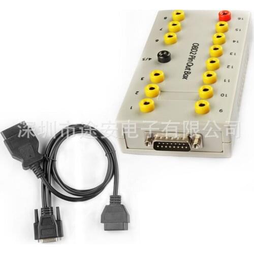 OBD2 Pin Out Box Breakout Tester Connector Auto Diagnostic Pinout Car Protocol Detector Auto Can Test Box 16 Pin Cable