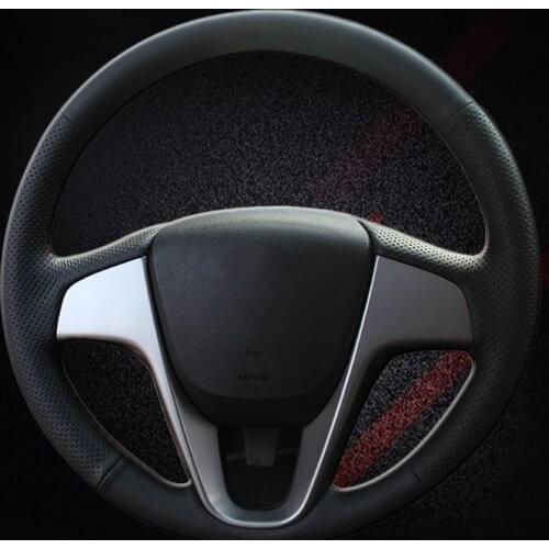 Artificial Leather Car Braid On The Steering Wheel Cover for Hyundai Solaris (RU) 2010-2016 Verna 2010-2016 i20 2009-2015 Accent