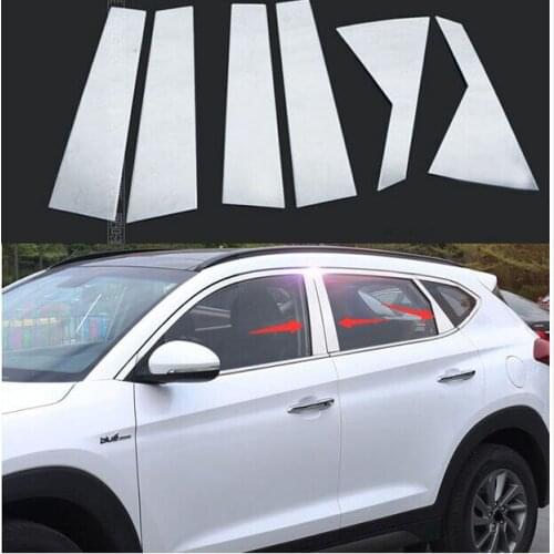 FIT FOR HYUNDAI TUCSON 2016 2017 STAINLESS CHROME PILLAR POSTS WINDOW SIDE DOOR COVER TRIM BEZEL STYLING MOLDING GARNISH ACCENT
