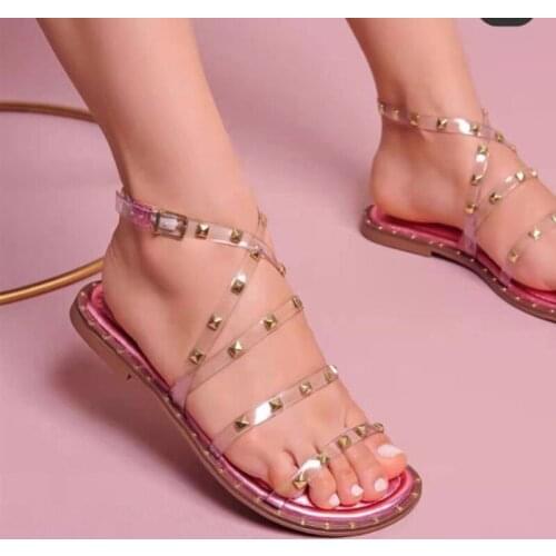 2021 New Womens Sandals Women Shoes Summer Flats Slippers Fashion Peep Toe Buckle Casual Beach Flip Flops Ladies Sandals Dress