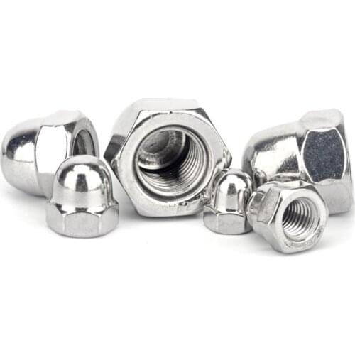 Acorn Nuts M3 M4 M5 M6 M8 M10 M12 M14 M16 304 Stainless Steel Decorative Cap Blind Nuts Caps Covers Hex Dome Acorn Nut