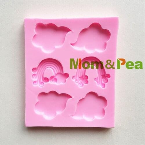 Mom&Pea MPA1780 Cloud Rainbow Shaped Silicone Mold Cake Decoration Fondant Cake 3D Mold Food Grade