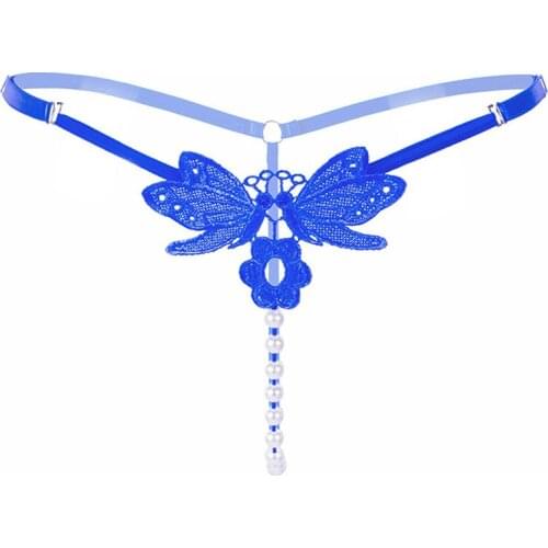 Thong Low Waist Adjustable Size T Pants Luxury Embroidery Pearl Sexy Panties Ladies Transparent Temptation Sexy Lingerie
