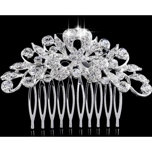 Handmade Pearl Wedding Hair Accessories Silver Crystal Hair Combs Bridal Hair Jewelry For Women Bride Wedding Accessories