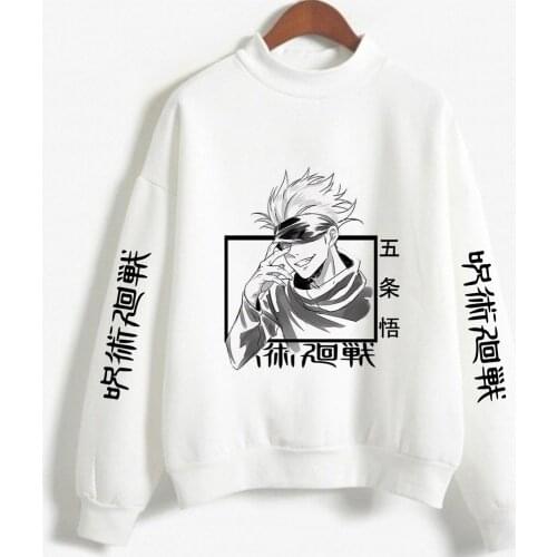SUNOWE Harajuku Sweatshirts Gojo Satoru Printing Hoodie Ladies Warm Gothic Streetwear Punk Women Hoody Horro Casual Simple