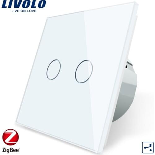 Livolo ZigBee Switch Universal Wifi Smart Wireless Intelligence App,Wall Switches,2 Gang 2ways work for Google Home,Echo ,Alexa