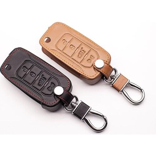 Top layer leather Genuine Leather Protect Shell Protective Case Key Ring Case For Jeep 2016 Renegade Keyboard cover Car wallet