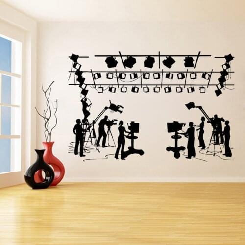 Film crew Wall Decal Cinema Movie Theatre Film Filming Wall Sticker Vinyl Waterproof Art Home Decoration Stickers Mural C070
