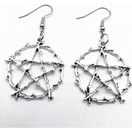 Vintage Goth Gothic Five-pointed star Dangle Drop Earrings For Women Trendy Punk 90s egirl grunge goblincore emo accessories
