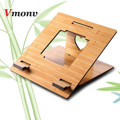 Vmonv detachable Laptop Stand Notebook Desktop Holder For Macbook Notebook Tablet Portable Wooden Laptop Desks Cooling Bracket