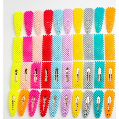 10pcs/Set Imitation Pearls Colored Beads Hair Clips for Women Hair Accessories Ins Hair Pins BB Clip Barrettes Headwear Jewelry