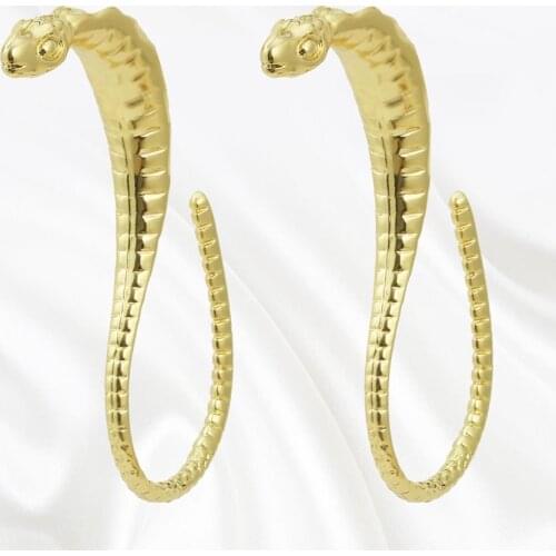 2021 New Trend Exaggerate Big Snake Hoop Earrings Brincos Charm Party Round Loop Earrings for Women Fashion Jewelry