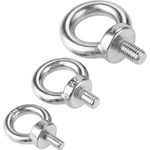 1-2PCS M3 M4 M5 M6 M8 M10 M12 304 Stainless steel Lifting eye nuts/screw Ring eyebolt Ring hooking nut screws