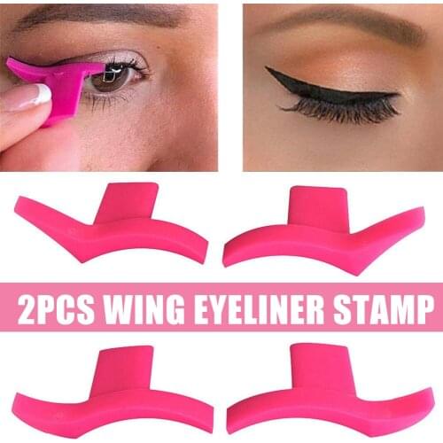 1 Pair Eyeliner Stamp Seal Perfect Stamps Easy To Wear Suitable for Liquid Eyeliner Black Wing Shape Cosmetic Eyebrow Stamp