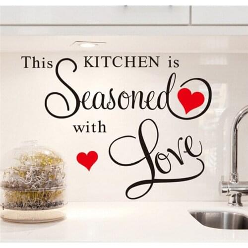 1pc Kitchen Wall Sticker Proverbs Wall Decal PVC Decal Art DIY Home Decoration Plane Wall Stickers 60*45cm
