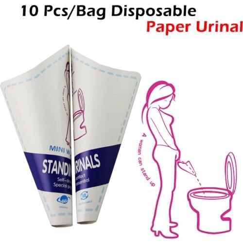 10Pcs/Bag Disposable Paper Urinal Woman Urination Device Portable Outdoor Toilet Tool Stand Up Pee Bathroom Toy Sports Potty