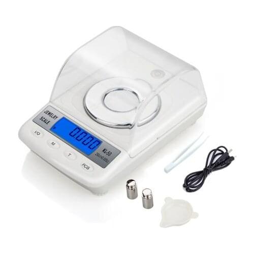 100g/50g 0.001g LCD Digital Jewelry Scales Precision Diamond Laboratory Weight Balance Medicinal Electronic Scale with USB cable